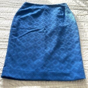 The Limited Size 6 Blue Textured Pencil Skirt Lined Women’s Back Zip & Slit